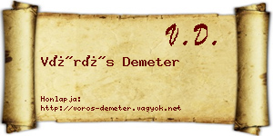 Vörös Demeter névjegykártya